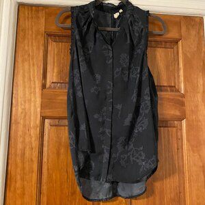 Tresasure & Bond Blue Floral Silky Tunic Top